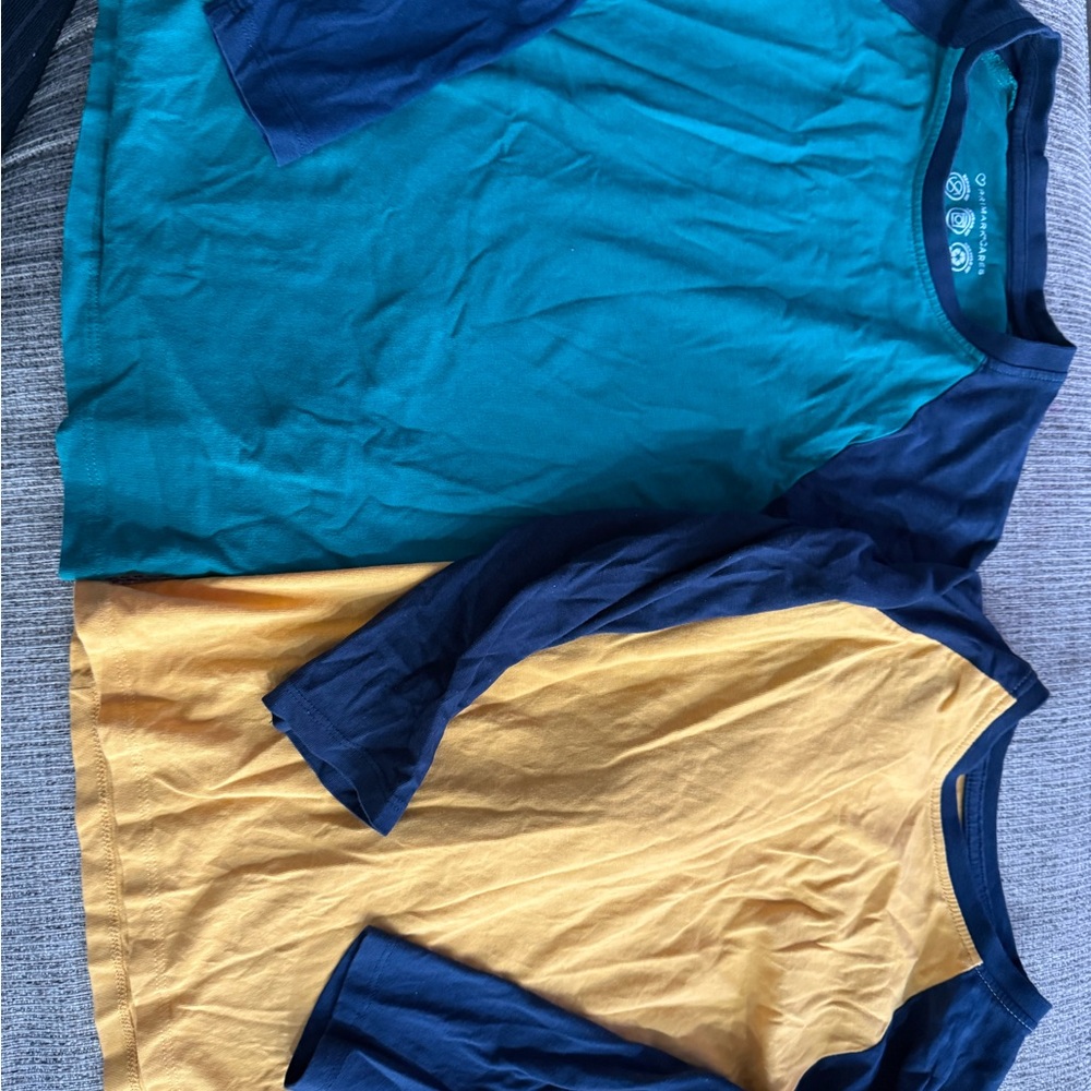 Primark Blue and Yellow Long Sleeve Tees